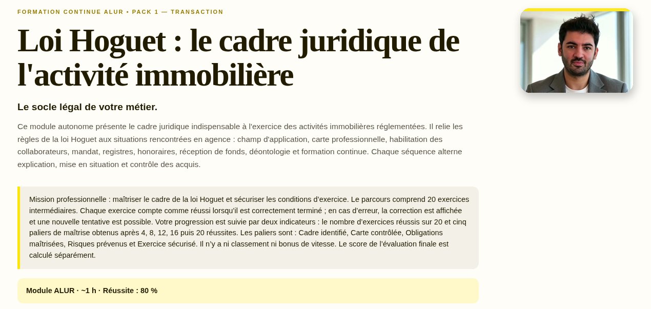Première diapositive du module