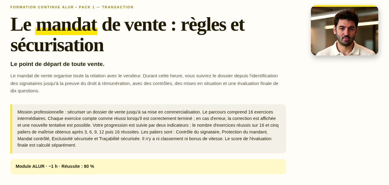 Première diapositive du module