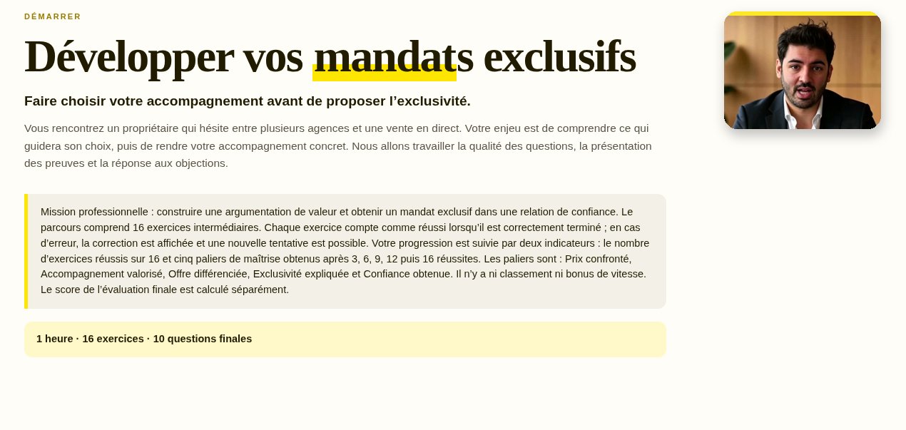 Première diapositive du module