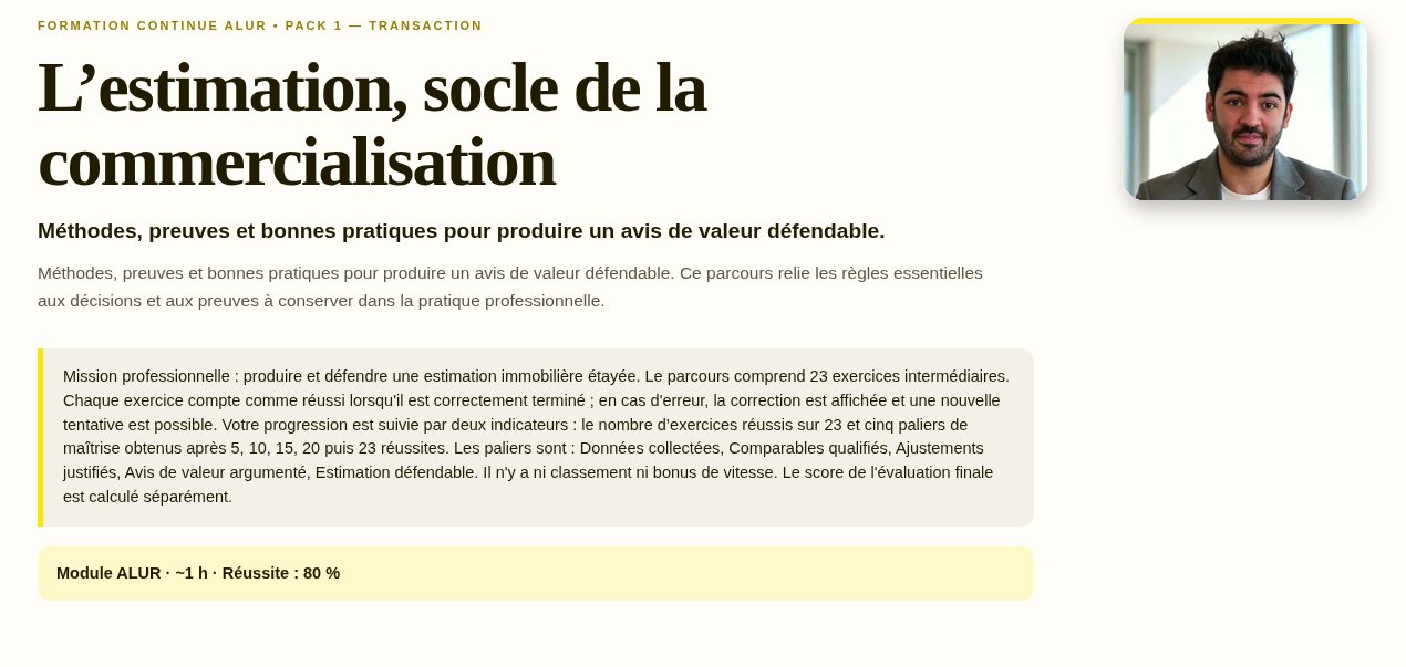 Première diapositive du module