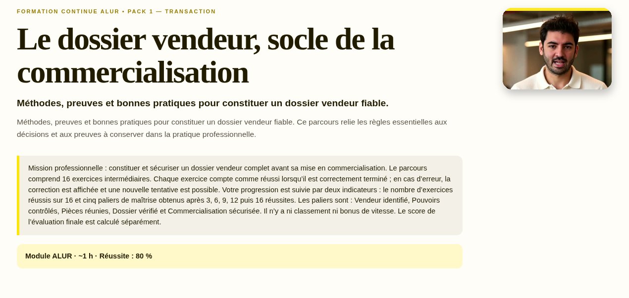 Première diapositive du module