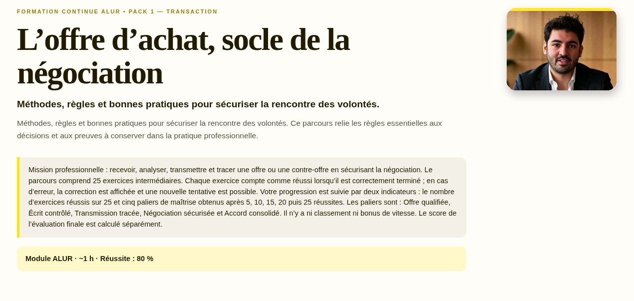 Première diapositive du module