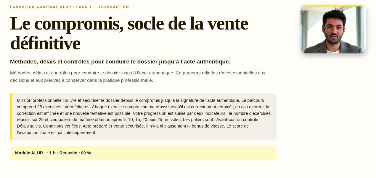 Première diapositive du module