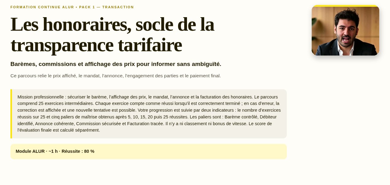 Première diapositive du module