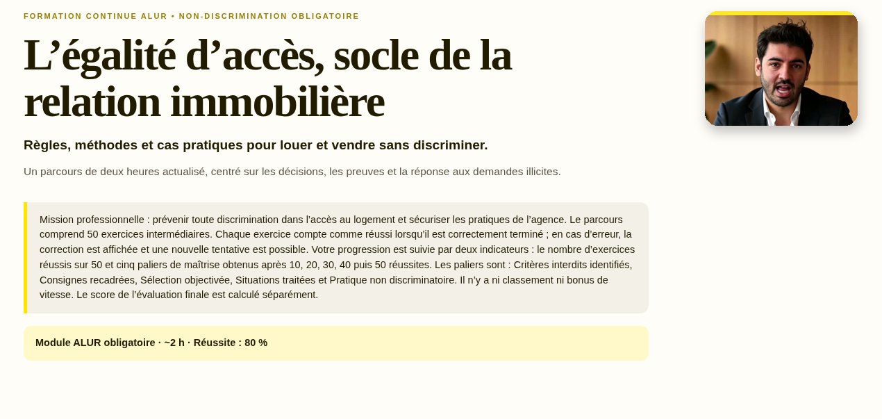 Première diapositive du module
