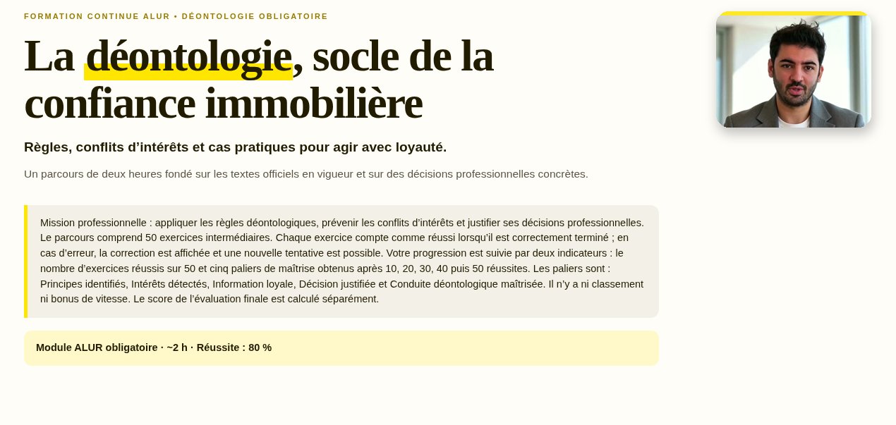 Première diapositive du module